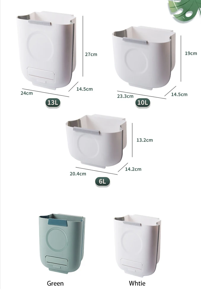 Convenient foldable trash can with scraper – ideal for kitchen cabinets and walls