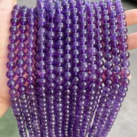 5A Natural Stone Purple Amethysts Beads Round Loose Spacer 4 6 8 10mm Pick Size For Jewelry Making Diy Bracelet Accessories 2