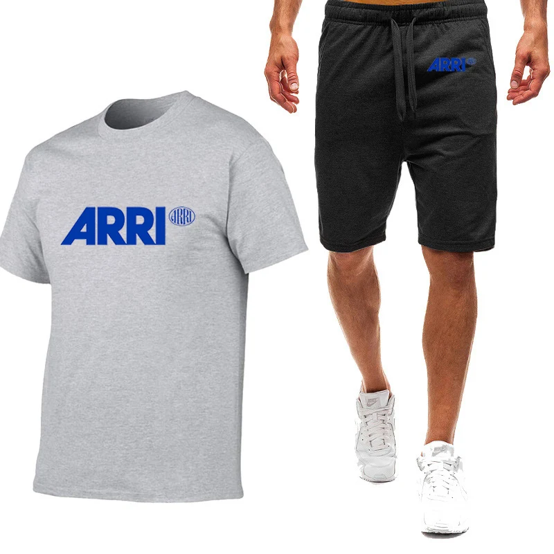 2023 New men's film broadcast camera Arri printed short-sleeved T-shirt and sweatpants in Harajuku track and field suit in summe