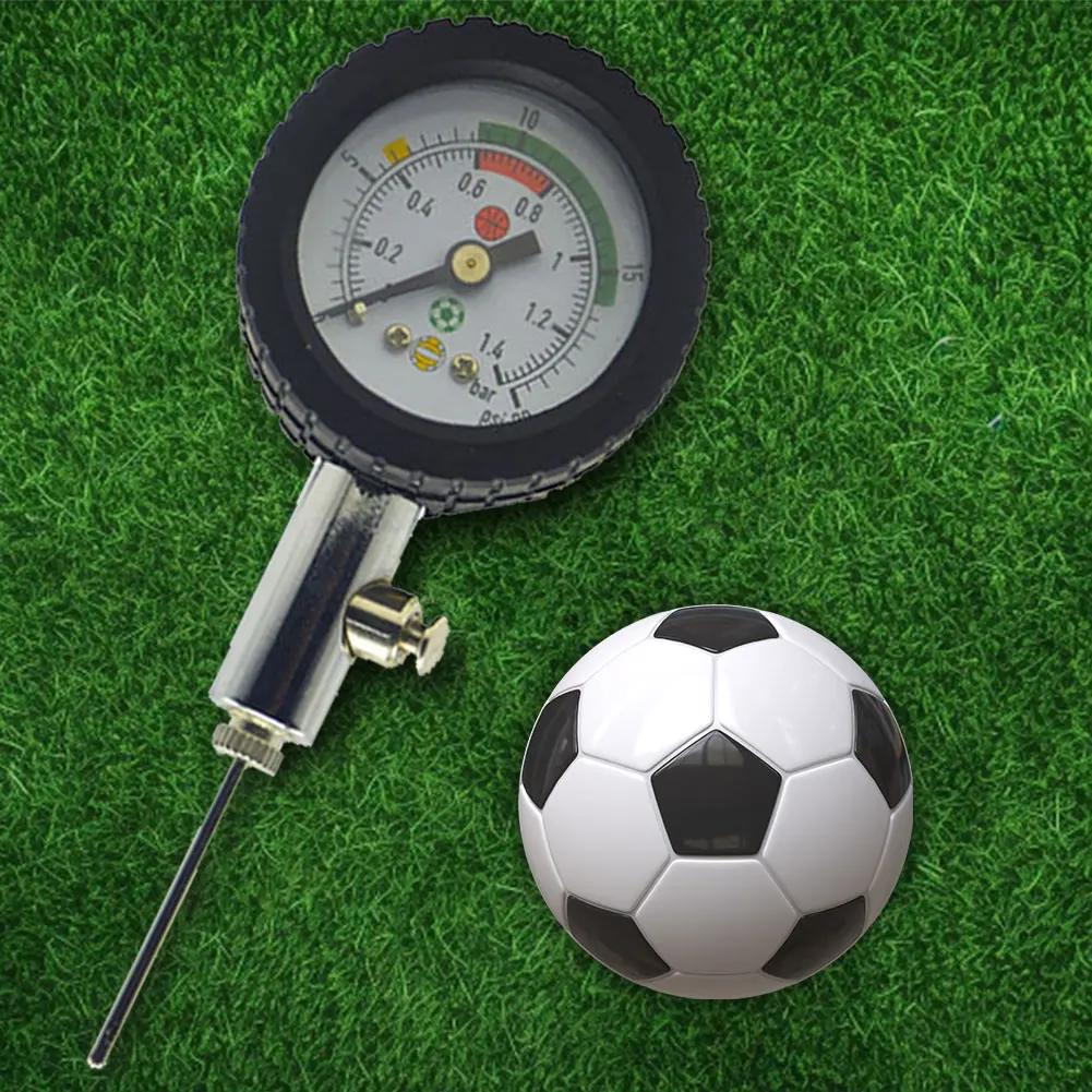 Ball Pressure Gauge with Inflation Needles & Air Valve Air Pressure Regulator Stainless Steel for Football Volleyball Basketball