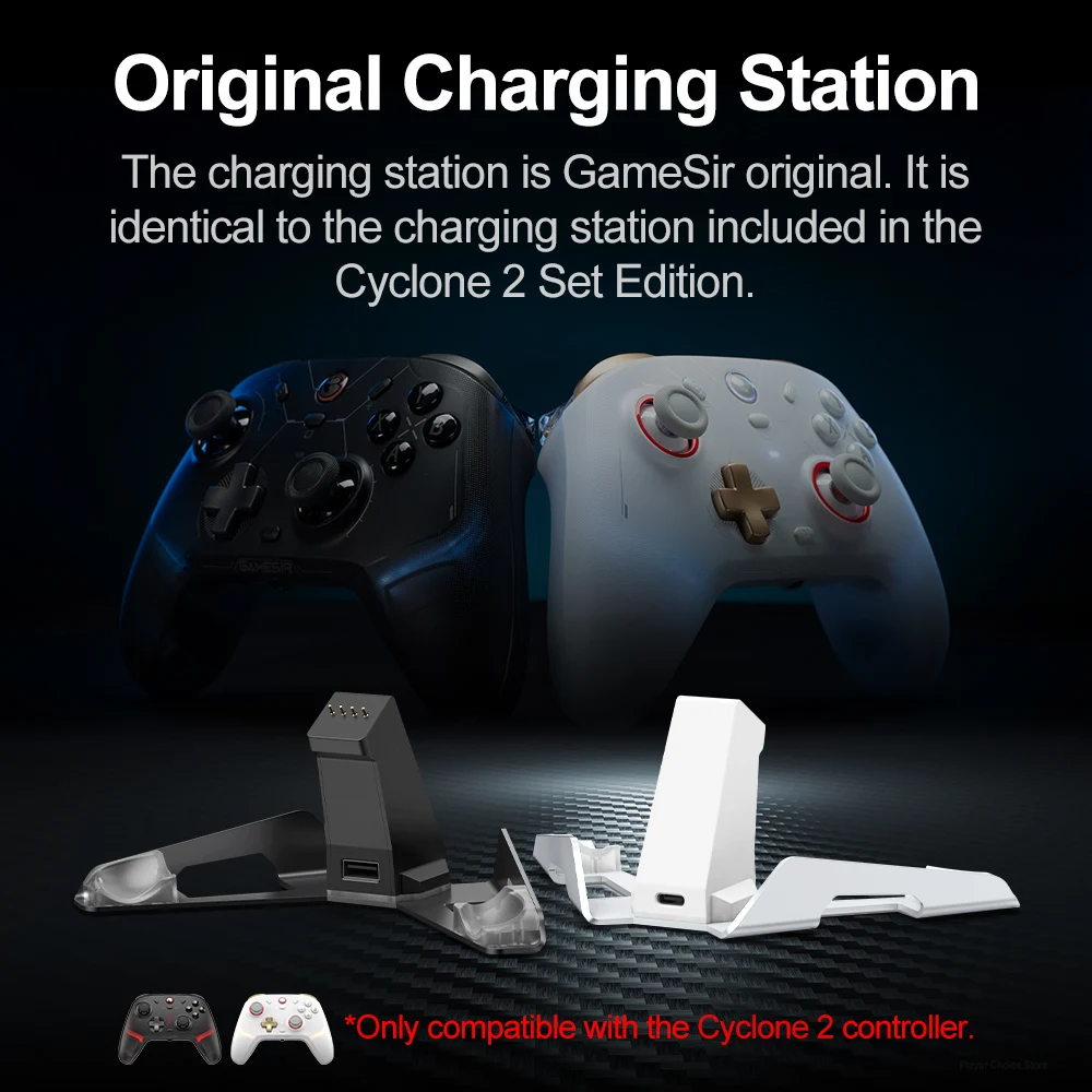 Gamesir CYCLONE 2 ワイヤレスコントローラー黒　充電スタンド付き GameSir Cyclone 2レビュー - 充電ドックで楽々、1000Hz