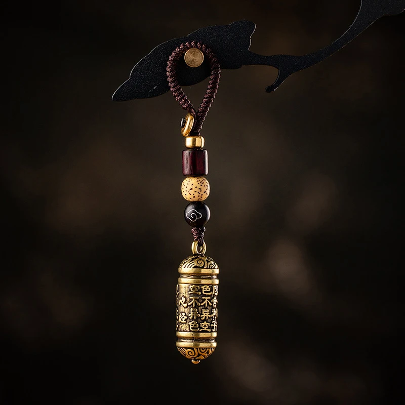 

Brass Buddha GuanYin Sutra Cylinder Pendant Keychain Hanging Necklace Jewelry Pill Box Medicine Case Container Bottle Keychains