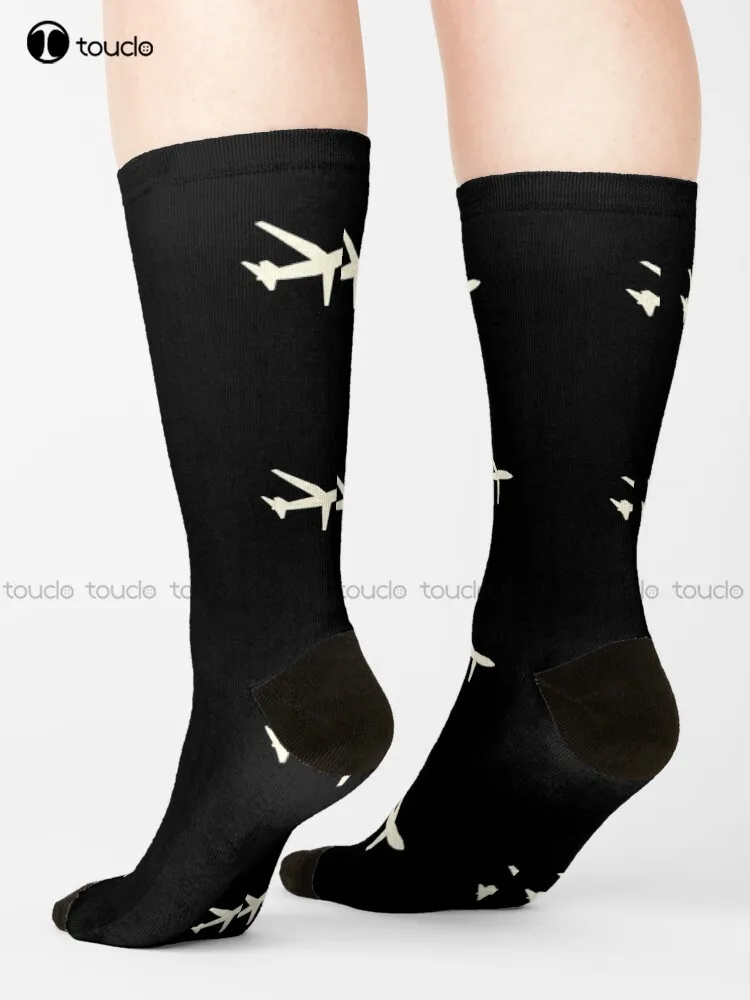

Plane Flying Freedom Travel Sky Plane Engines Socks American Flag Socks Personalized Custom 360° Digital Print Gift Harajuku