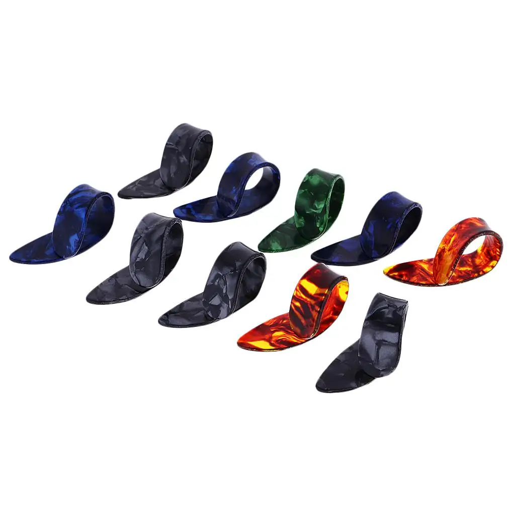 10pcs Electric / Acoustic / Bass Guitar Finger Thumb Pick Picks Random