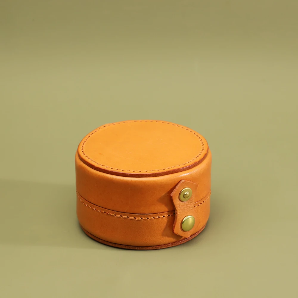 

Coin Purse For Women Cosmetic Box Retro Leather Bracelet Necklace Ring Jewelry Storage Container Apple Headphone Purely Handmade