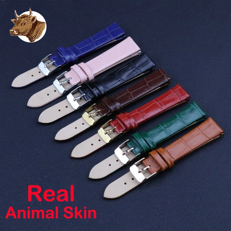 

Full Grain Leather Watch strap Handmade Real Animal Skin Strap Bracelet Accessories Green Bule Accessory for watch