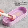 Make-Up Brush Drying and Storage Box with Lid, Acrylic Makeup Brush Air Drying Rack Holder Cosmetic Brush Organizer, 13 Holes 5
