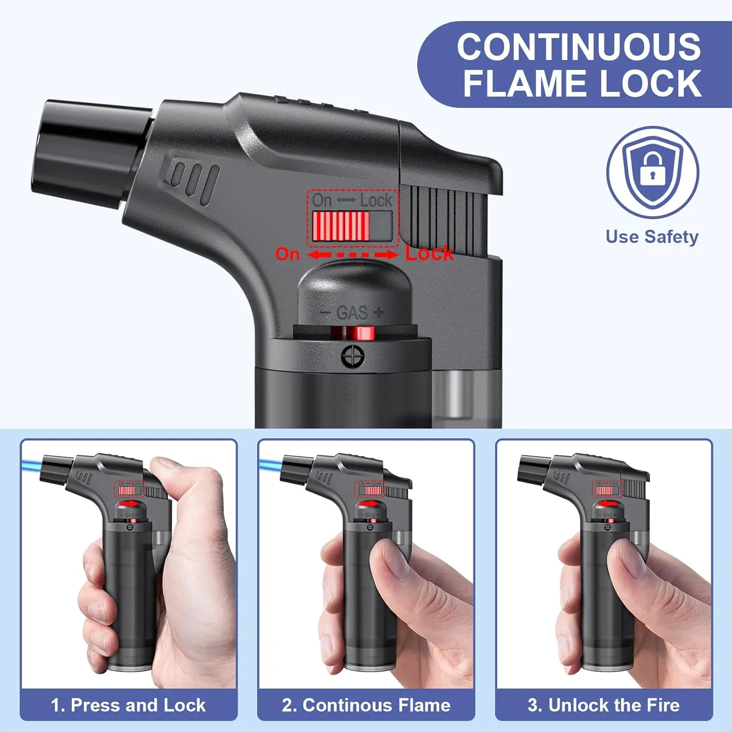 Windproof Metal Torch Jet Flame Lighter for Cigar Candle Fireplace Camping BBQ bbq lighter butane gas lighter cigarette lighter