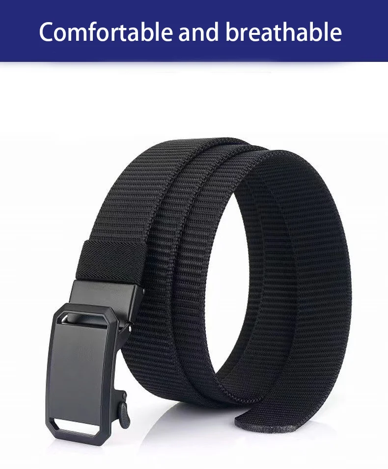 Nylon gürtel atmungsaktive Gürtel für Männer taktischer Gürtel automatischer Schnallen gürtel Outdoor koreanischer Segeltuch gürtel Student Trend vielseitiger Gürtel – Detail 7