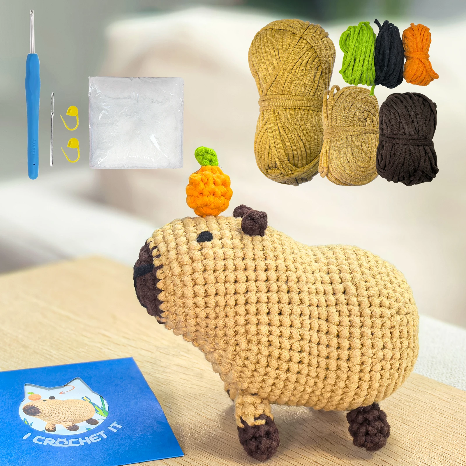 Capybara crochet Kit Crochet Kit for Beginners Easy crochet yarn Crochet Kit for craft lovers Christmas Gift crochet yarn crochet kit
