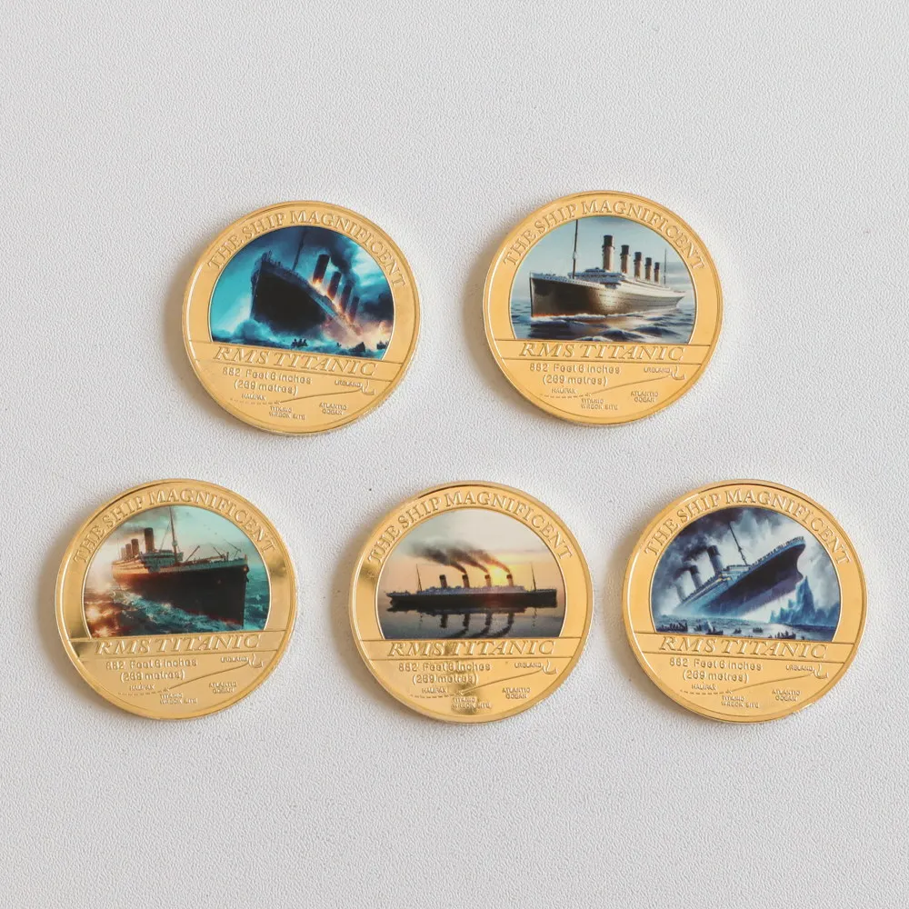 Titanic Golden Commemorative Coins Set The Ship Magnificent Titanic Tragedy Souvenir Coin Christmas Birthday Gift for Collection - Image 5