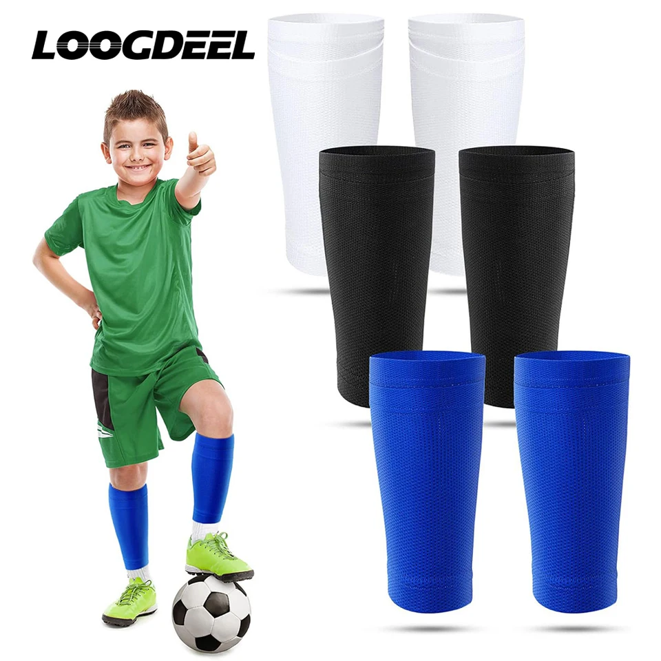 Shin Guard Pads 1 Pair Soccer Leg Performance Support Football Sleeve Socks for Kids Youth Adult Men
