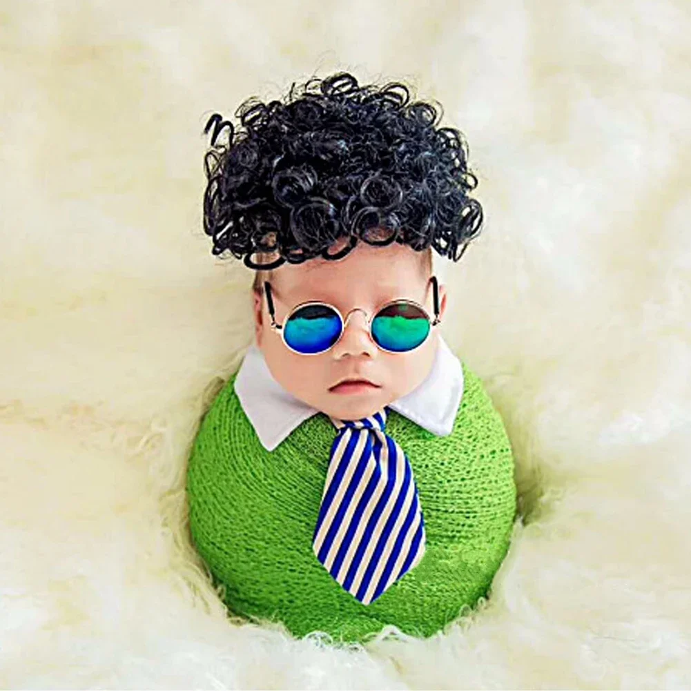 Newborn Baby Photography Props Accessories Infant Pictures Decor Round Glasses Sunglasses Vintage Photo Prop Festival Supplies