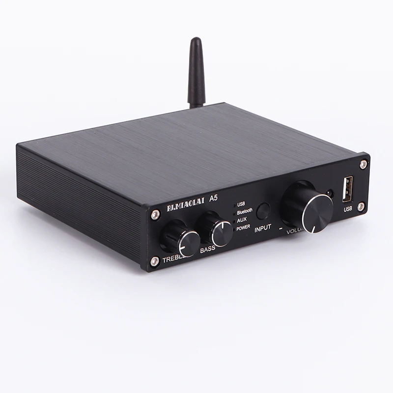 

PJ. MIAOLAI A5 TPA3116D2*2 Fever Home Mini High Power HIFI Bluetooth 5.0 Amplifier U Disk Lossless Playback with Remote Controll