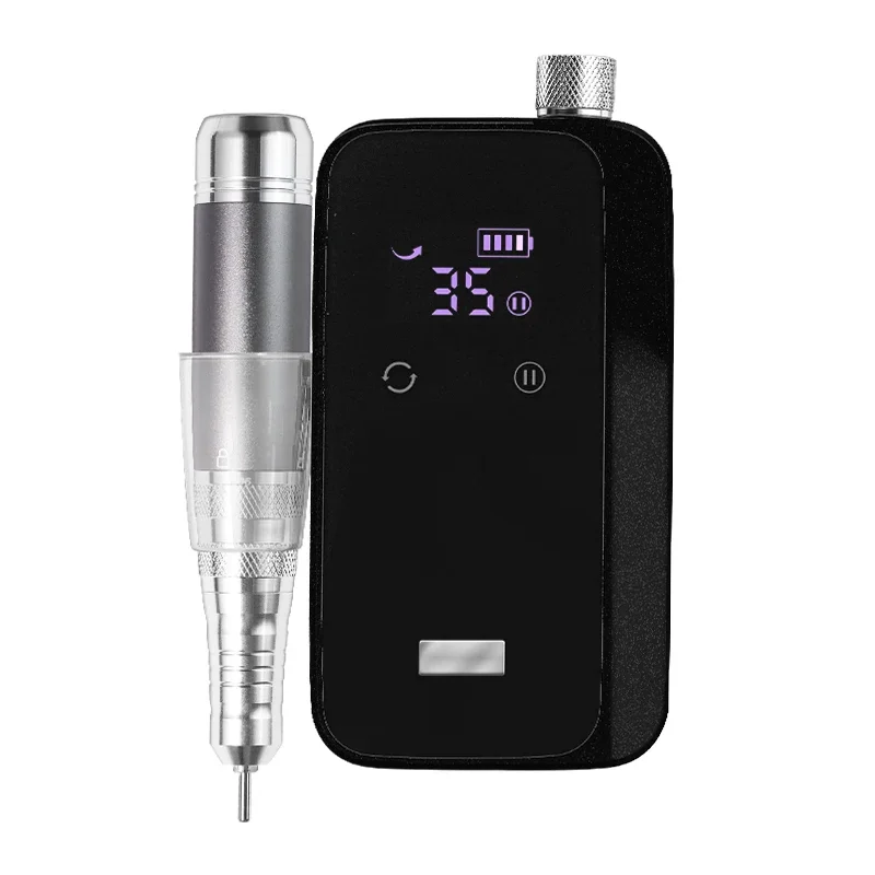 35000RPM 휴대용 전기 네일 드릴 머신 LCD 디스플레이 충전식 네일 샌더 머신 네일 파일 페디큐어 도구