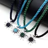 Trendy Popular Mountain Flowers Pendants Vintage Edelweiss Necklaces For Women Party Luck Rope Chain Choker Jewelry Gift 4