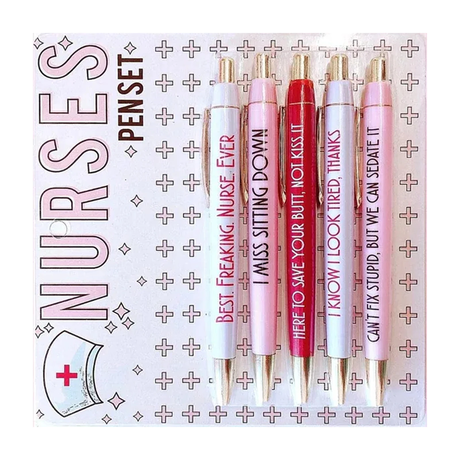  7PCS Funny Pens: Swear Word Daily Pen Set, Weekday Vibes  Glitter Pen Set, Days of the Week Pens, Dirty Cuss Word Pens for Each Day  of the Week