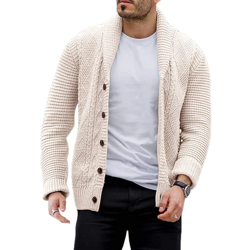 Men's Sweater Cardigan Autumn And Winter New Solid Color Button Europe And The United States Casual Large Size Sweater