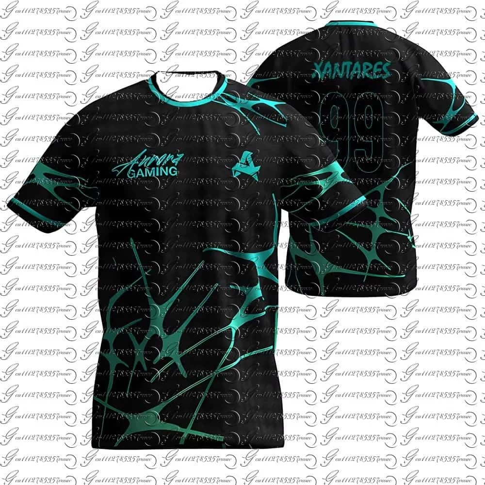 Aurora Gaming E-Sports Club Neue Sommeruniformen CS2 ESL Pro League Trainingstrikots Spieler-personalisierte T-Shirts Familien-Matching