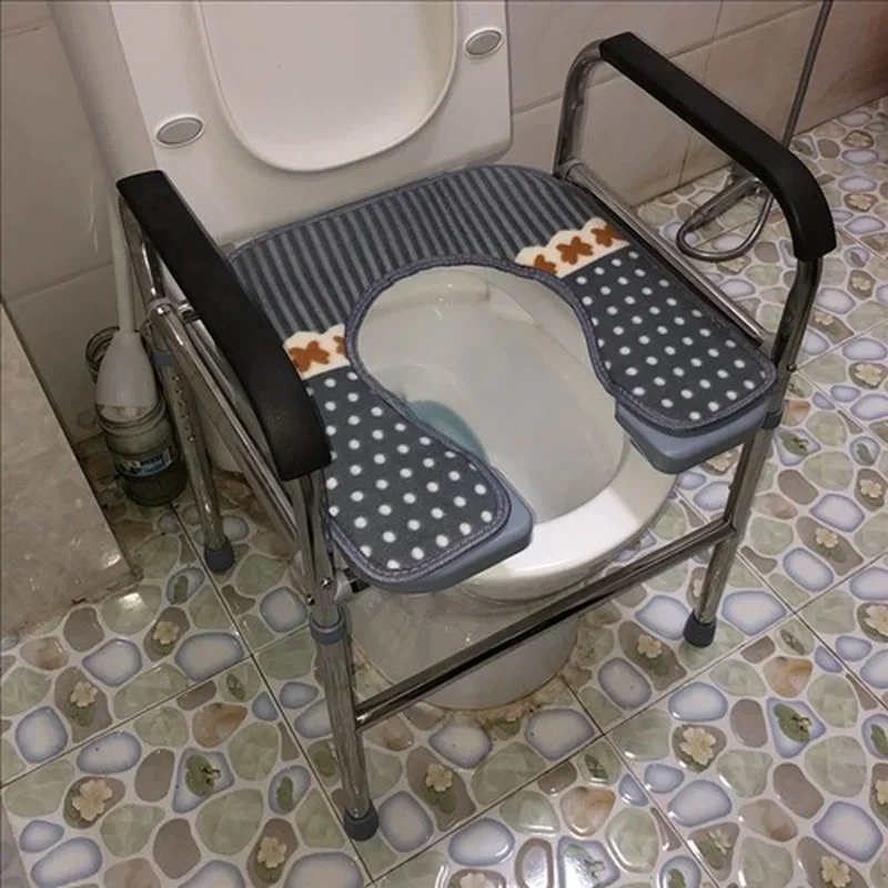 Enhanced Stainless Steel Toilet Stool, Elderly Sitting Chair, Pregnancy Aid, Disabled-Friendly Bathroom Support, Toilet Aid 3