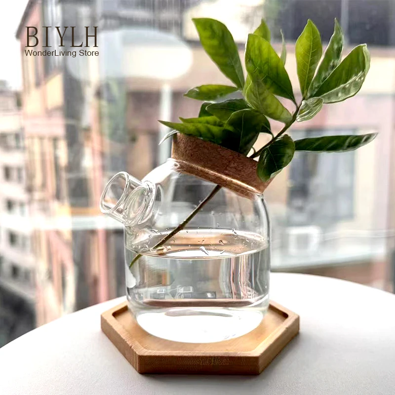 New Small Vase Transparent Glass Flower and Green Plants Cultivation Small Bottle Home Living Room Garden Decoration Small Vase 4