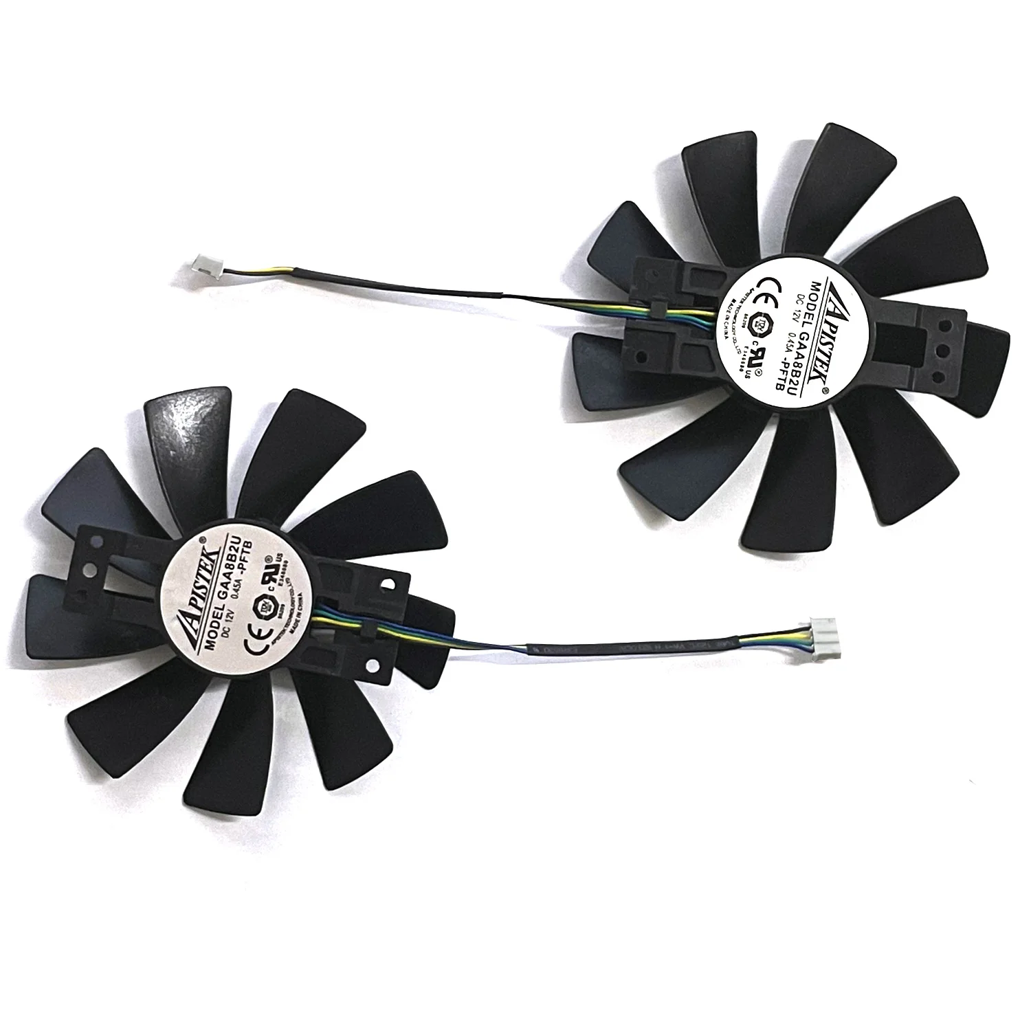 2pcs GAA8B2U/GAA8S2U 4pin DC 12V 0.45A R9 380X GPU Cooler for Sapphire R9 380 380X 2G/4G D5 Graphics Card Replacement Fan