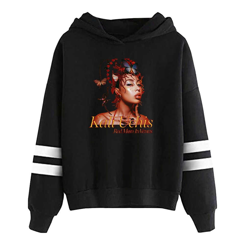 Kali Uchis 남녀공용 후드 맨투맨, 포켓리스 평행 바 소매 스트리트웨어, 비너스 앨범, 레드 문, 2023 월드 투어 