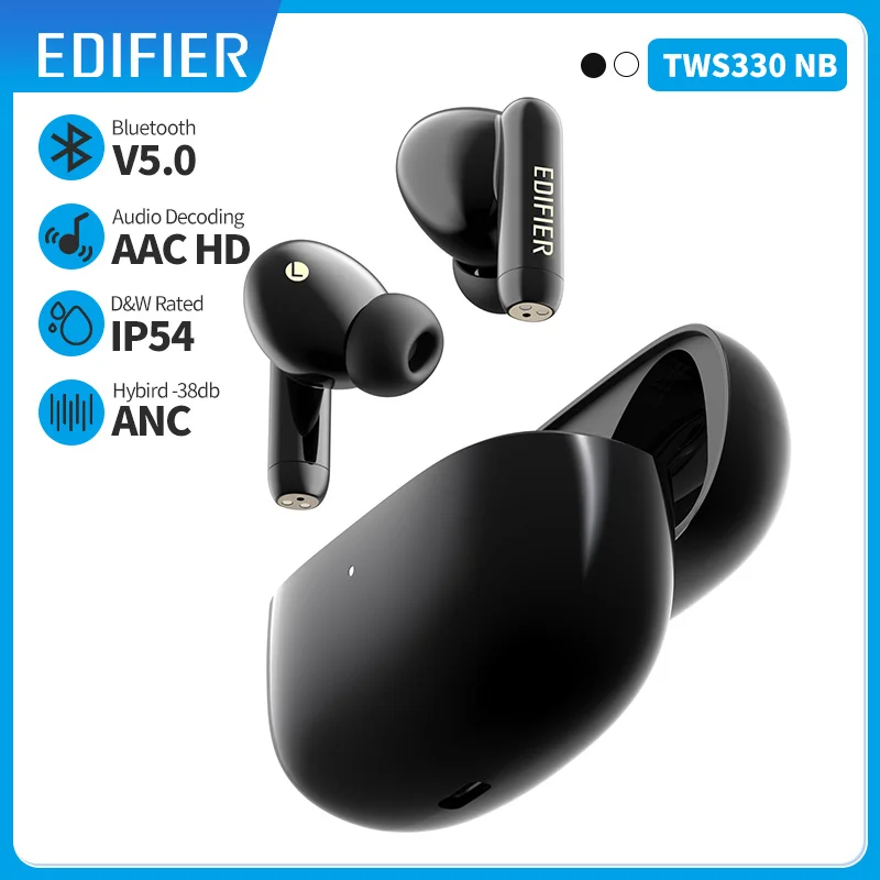 EDIFIER TWS330NB Гибридные ANC беспроводные наушники TWS Bluetooth Наушники 5.0 Быстрая зарядка AI