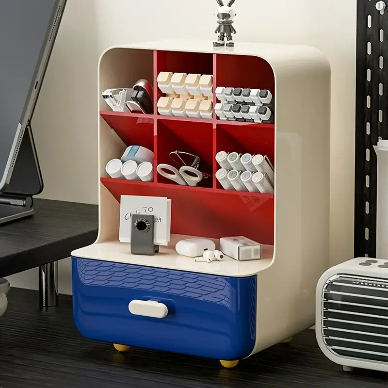 Large Capacity Office Desk Accessories Multi Compartment Pen Holder Desktop Organizer Stationery Storage Boxes Pencil School