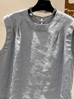 Summer New Loose Cotton Linen Svel Casual round Ne Top Women plus Size Faion Comfortable Breathable Plain Color Vest