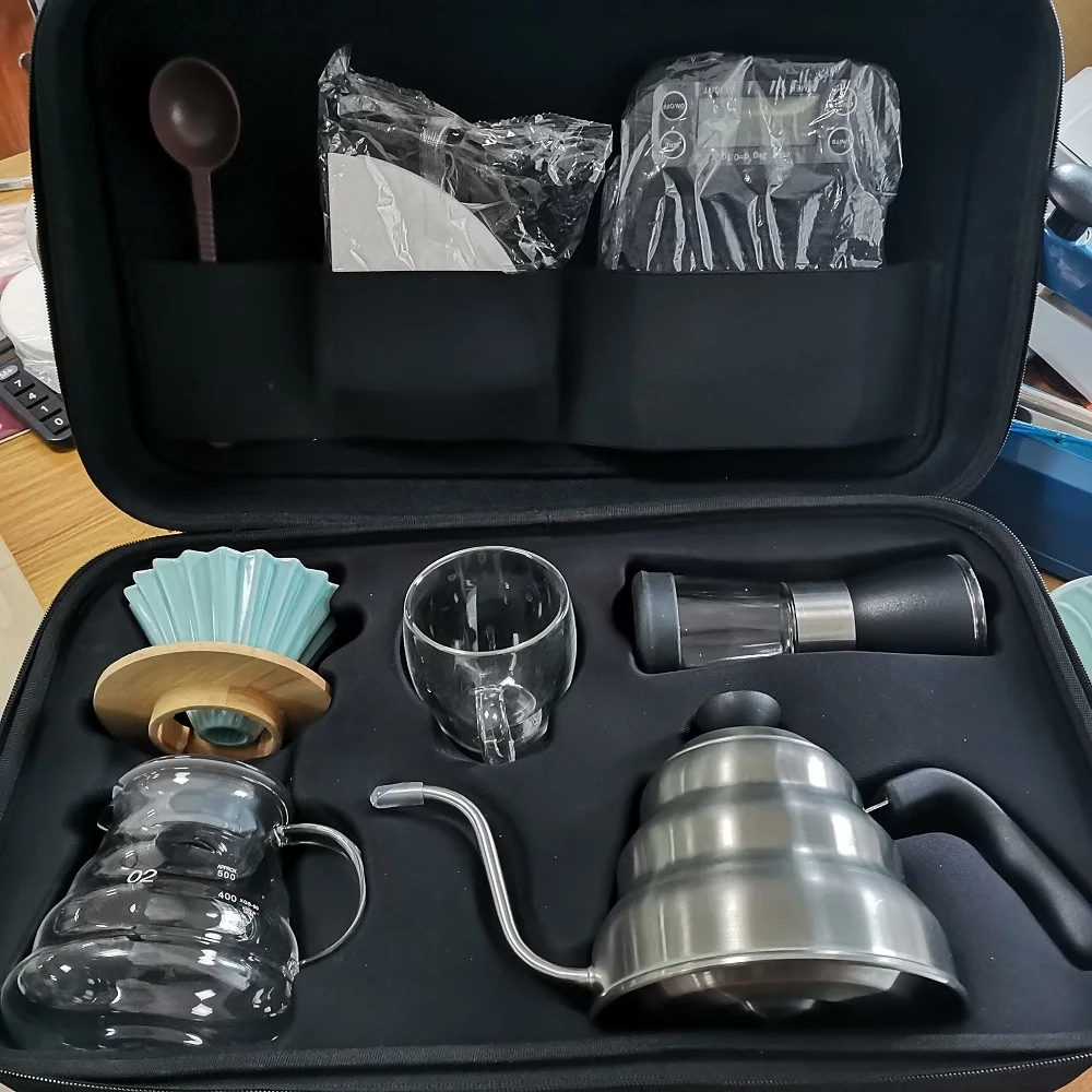 Hand Drip For V60 Coffee Maker Gift Box Set Camping Portable Brew Coffee  Cloud Pot Mini Coffee Percolator - AliExpress