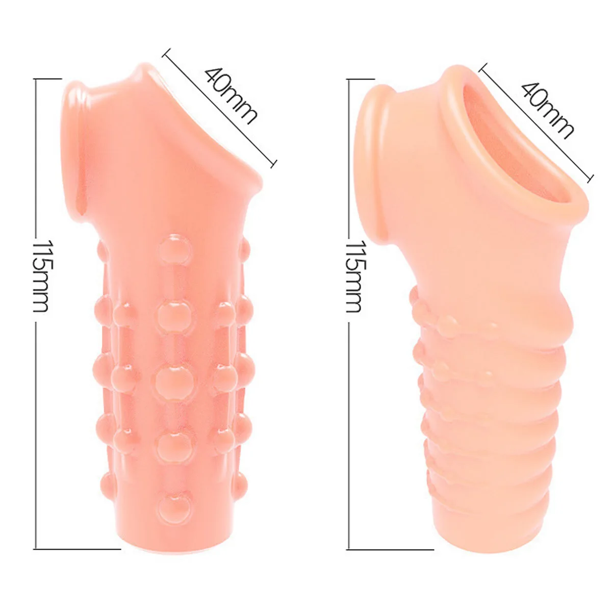 Reusable Penis Extender Cock Rings Delay Ejaculation Penis Condoms Dick Sleeve Silicone Glans Cover Enlargement Sex Toys For Men