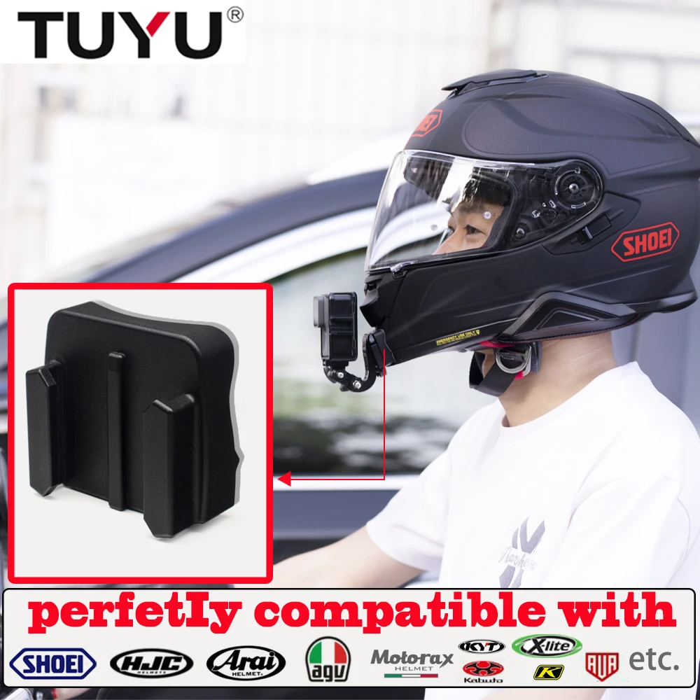 Tuyu Alluminio Personalizzato Casco Moto Mento Con Staffa Per Shoei Agv Arai Hjc Klim Per Gopro Insta360 Oner X2 Dji Accessori