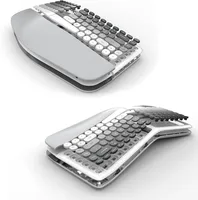 Jomaa Ergonomic Split keyboard and Mouse Creamy Wireless Keyboard Silent Mice Set with Wrist Rest for Laptop, PC, Windows - Image 3