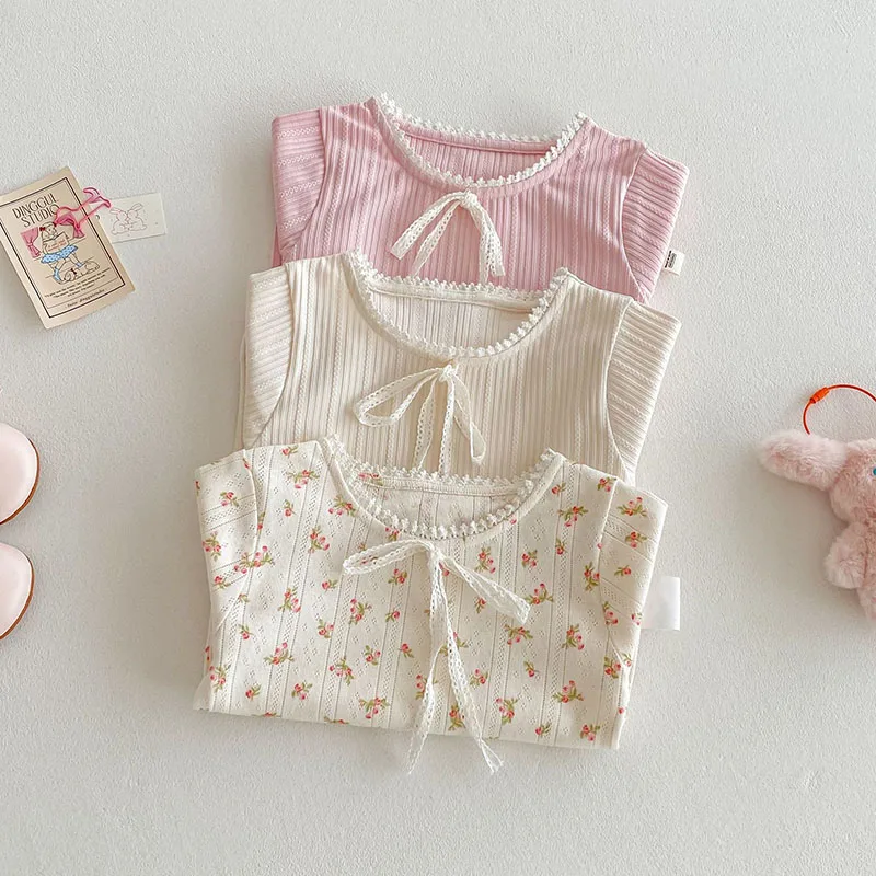 Cute Kids Summer T Shirt Hollow Out Floral Tops