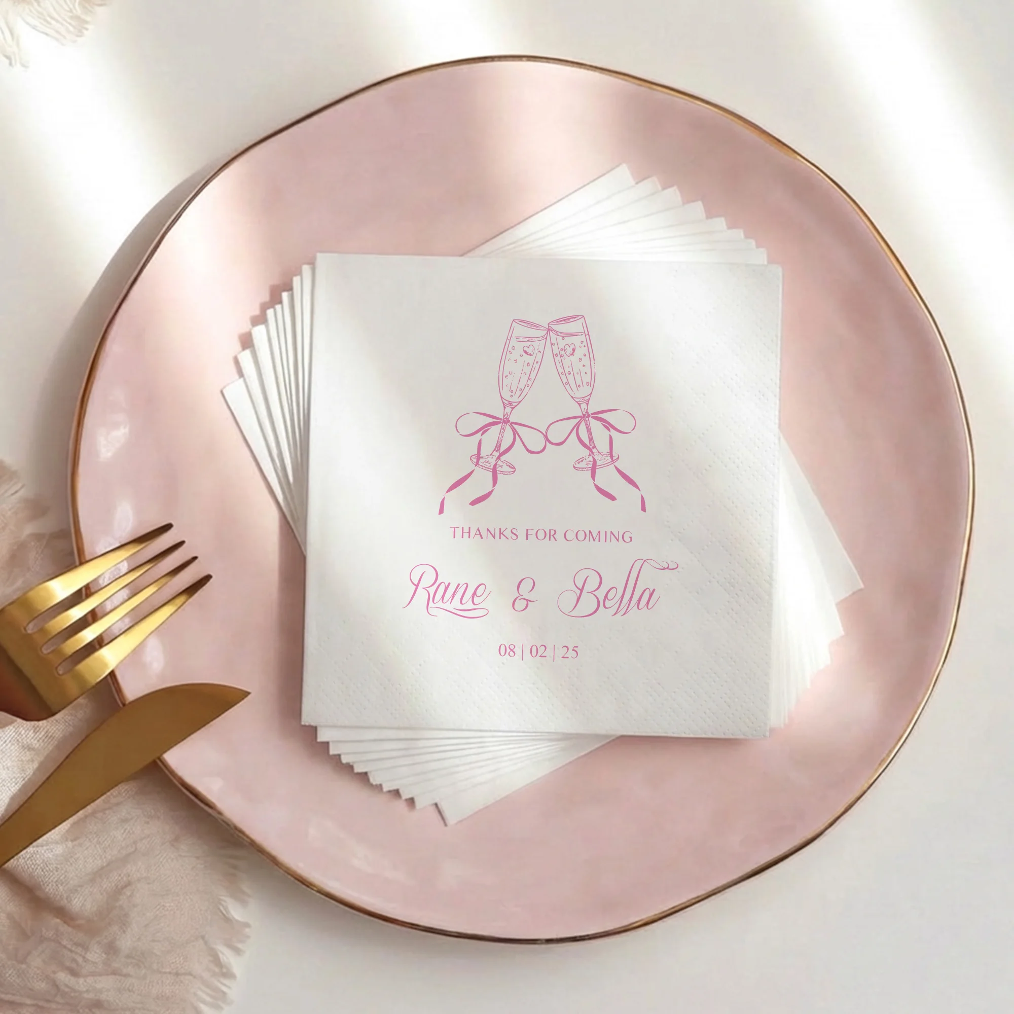 Personalisierte Cocktail-Servietten, 3-lagig, für Partys, Hochzeiten, Jubiläen, Brautpartys, Einweg-Papierservietten – Detail 6