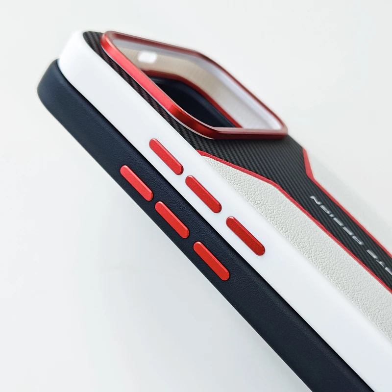 Ultra-Thin Non-Slip Color Block Leather Phone Case