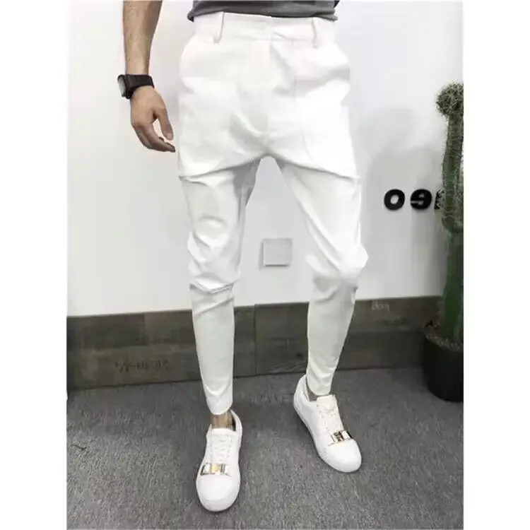 2024 Spring Summer Men Suit Pants Fashion Casual Business Pants Men Slim Fit Ankle Length Office Trousers Men Dress Pants F51 3
