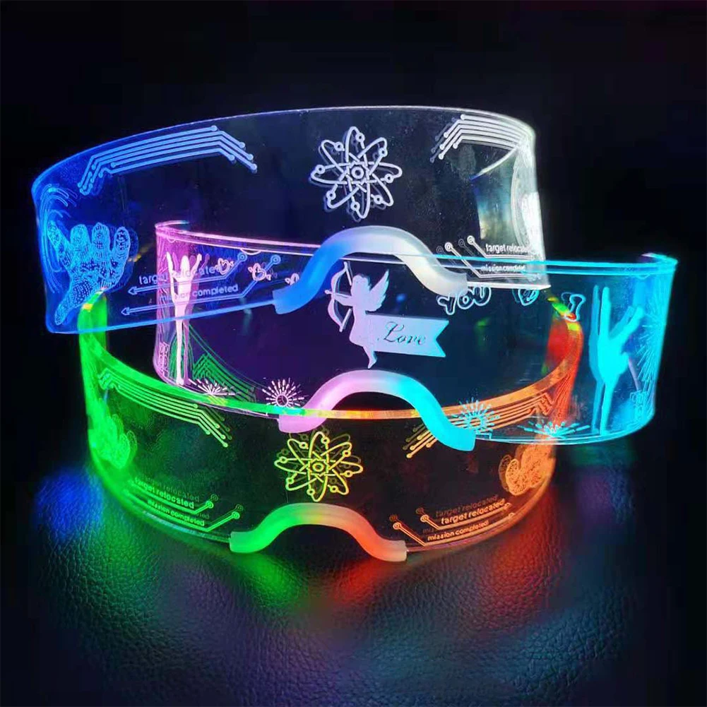 Merry Christmas Eyewears Multi Color Luminous Glasses Cool Bar