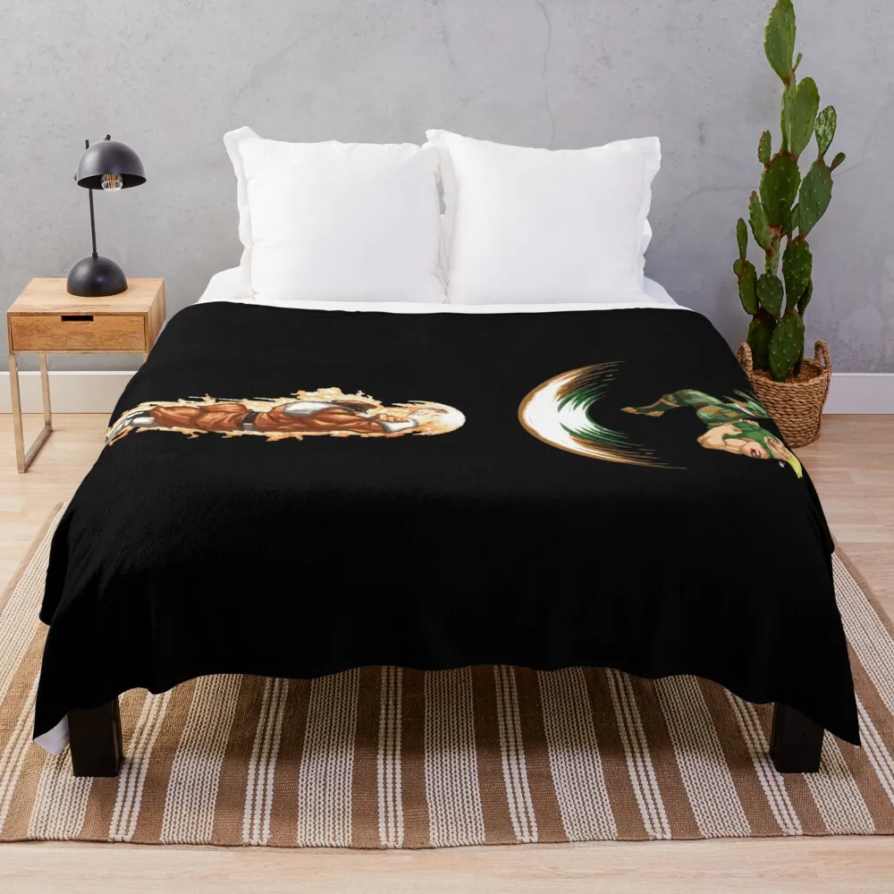 

Bison vs guile Throw Blanket Beach Kid'S Winter beds for sofa Blankets