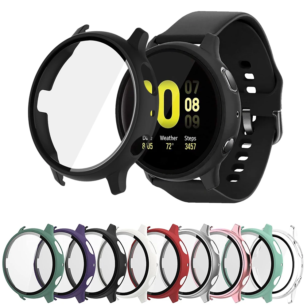 Glass+Case for Samsung Galaxy watch active 44mm 40mm All