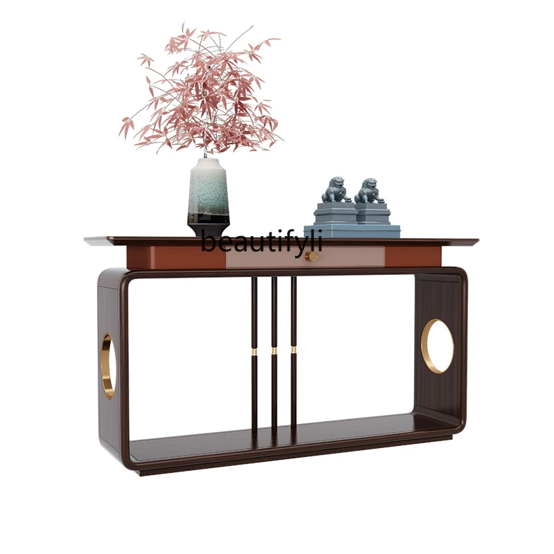 

yj New Chinese Style a Long Narrow Table Side View Table Living Room Partition Console Home Entry Console Tables