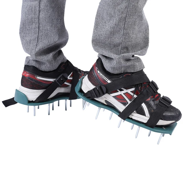 Lawn Aerator Shoes, 1 Pair of Lawn Aerator Sandals Soil Loosening Aerator Spiked Shoes Gardening Tool 5