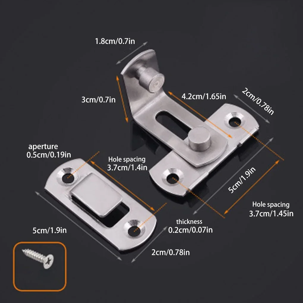 Door Latch 1pc Barn Door Cast Metal Hook Latch Lock Texture Country Rustic Decoration Ornament Toilet Doors Right Angle Sliding Door Buckle door latch