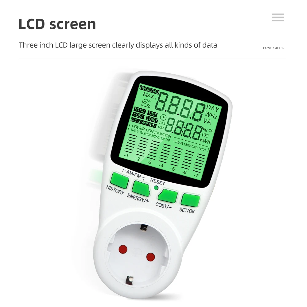 digital wattmeter verificação de eletricidade volt profissional