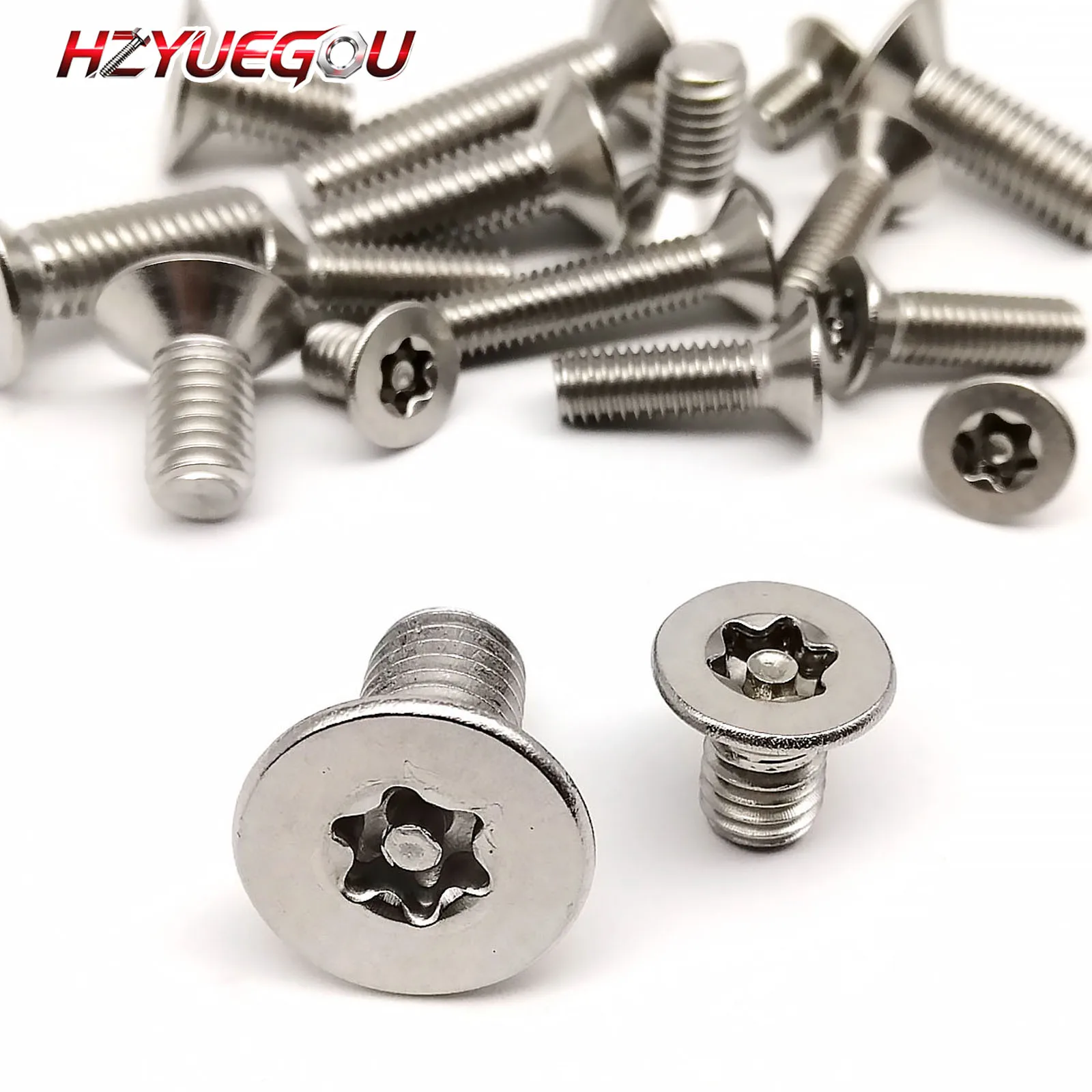 HZYUEGOU M2 bis M8 304 A2-70 Edelstahl Sechs-Lappen-Torx-Flachkopf-Senkkopfschraube mit Säulenbolzen, manipulationssichere Sicherheitsschraube