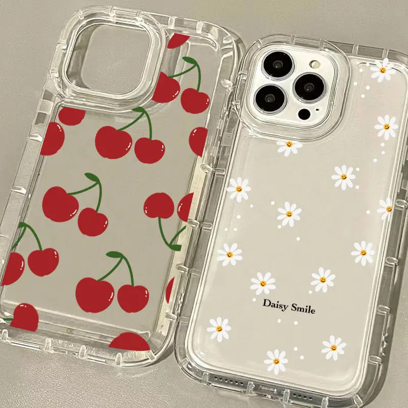 Clear Case with Small Flower Daisy Pattern