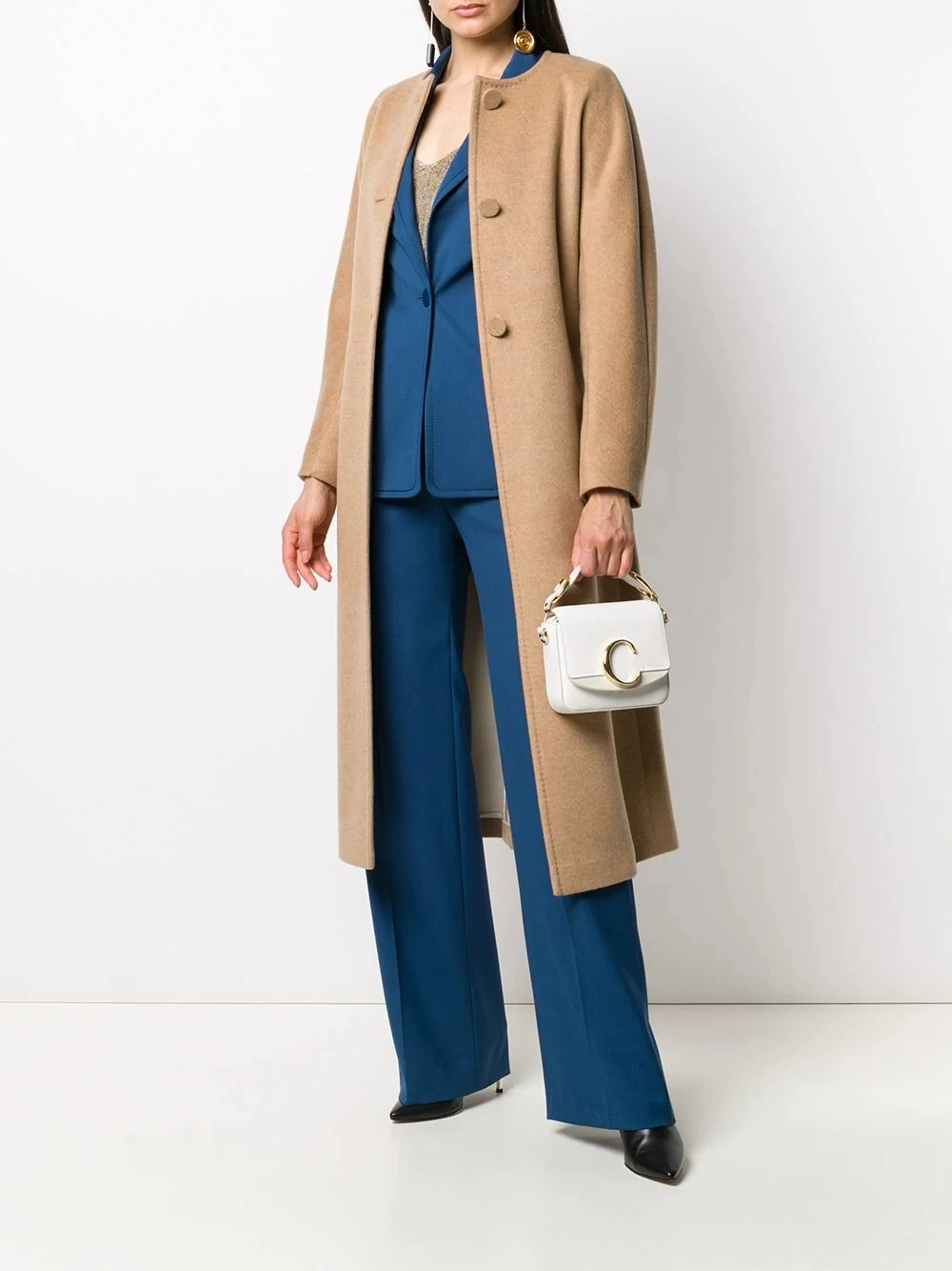 

2023 Autumn/Winter New Round Neck Single breasted Raglan Sleeve Fashion Simple Lace up Casual Long Coat