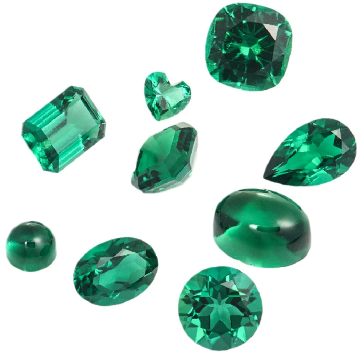 Emerald Cut Lab Grown Columbia Emerald 3mm-12mm Hand Cutting Green Color Gemstones For Jewelry Setting