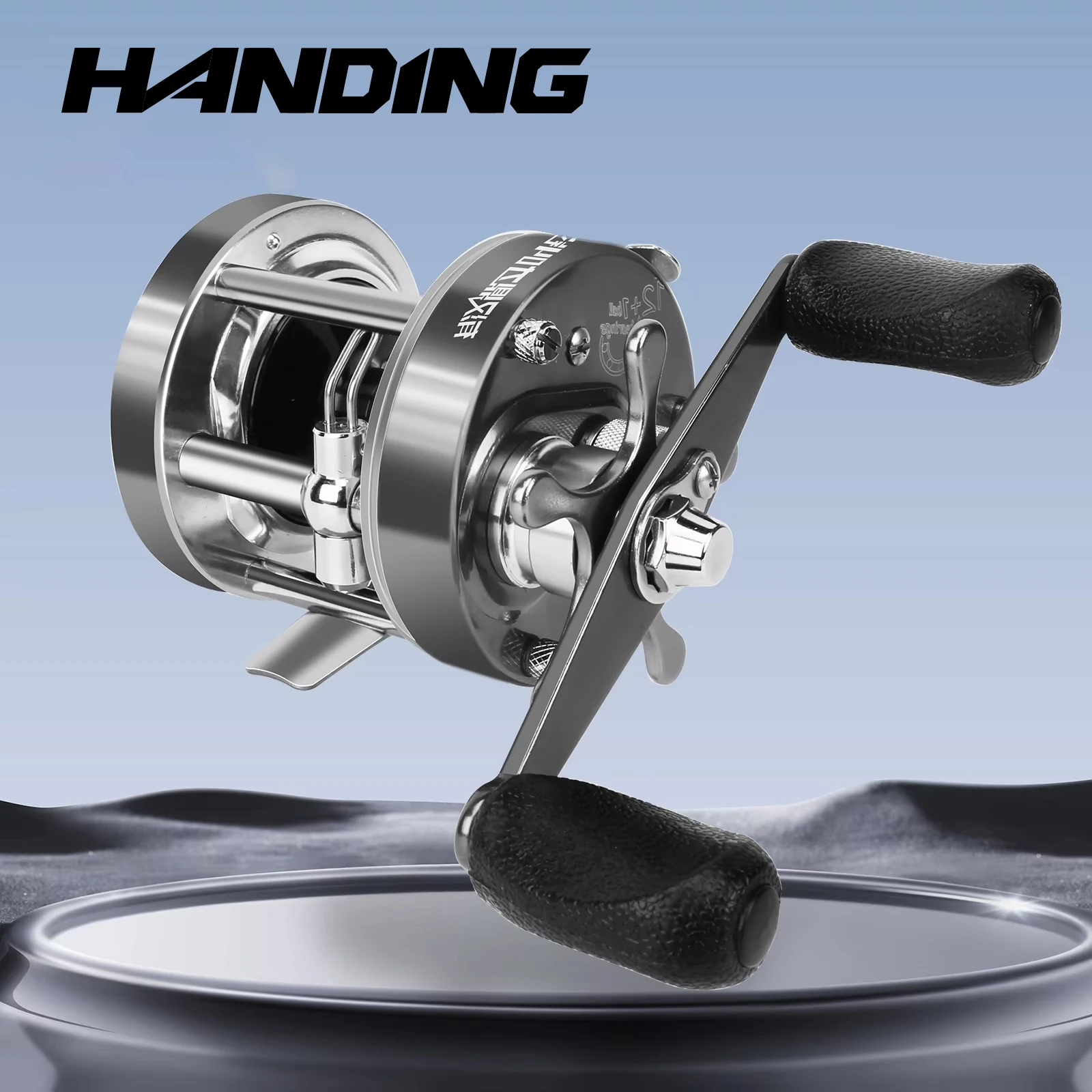 HANDING Flag Round Baitcasting Reel Aluminum Alloy Body Fishing Reels 13kg Max Drag 5.3:1 Gear Ratio 12 + 1 BB Reel for Pike fishing reel fishing tackle accessory